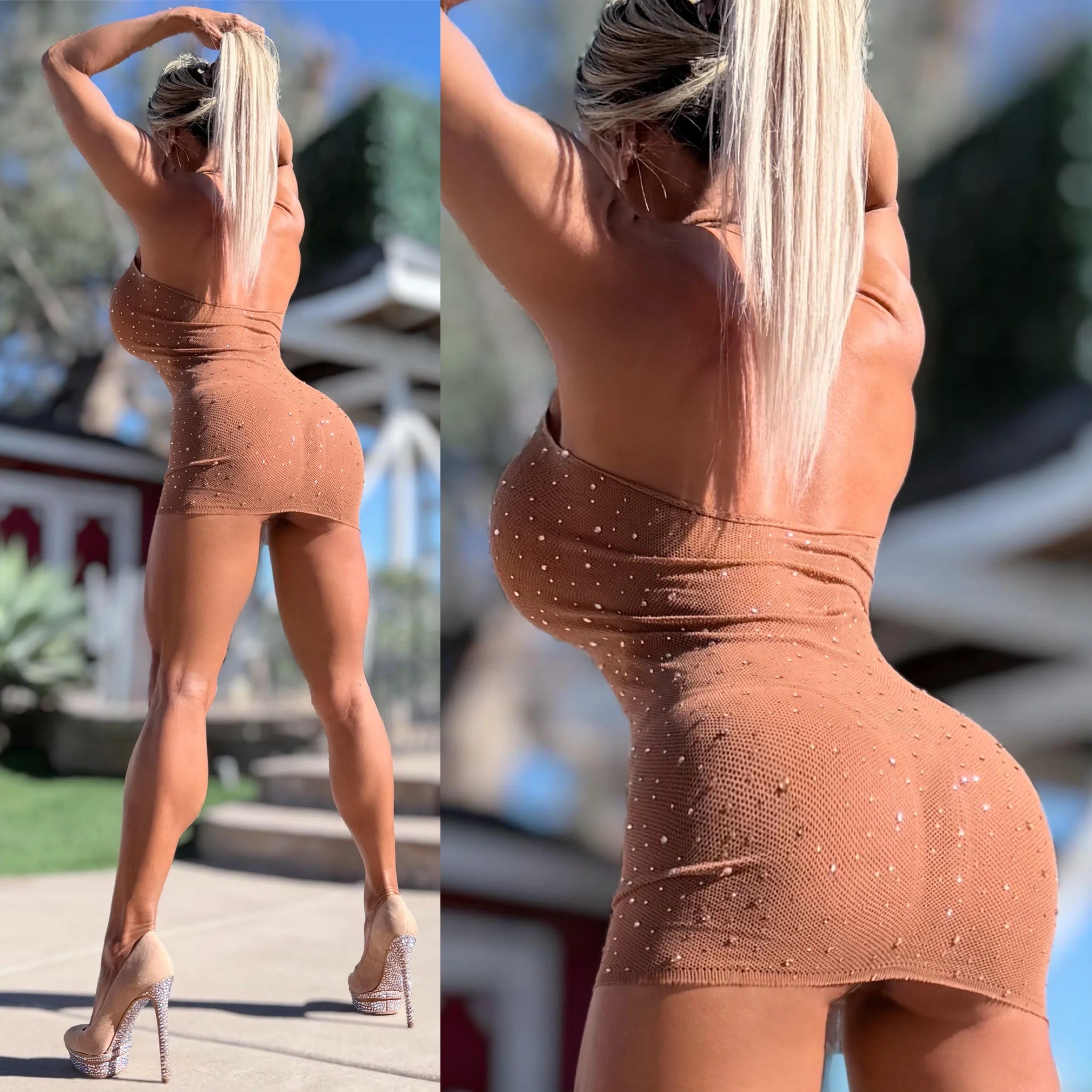 Connie's EXCLUSIVE "NAKED ISLAND GIRL โจ CHAMPAGNE ROOM MINI" Rhinestone Sparkle, Extreme Stretch See Thru MESH Lingerie Mini Dress - Image 6
