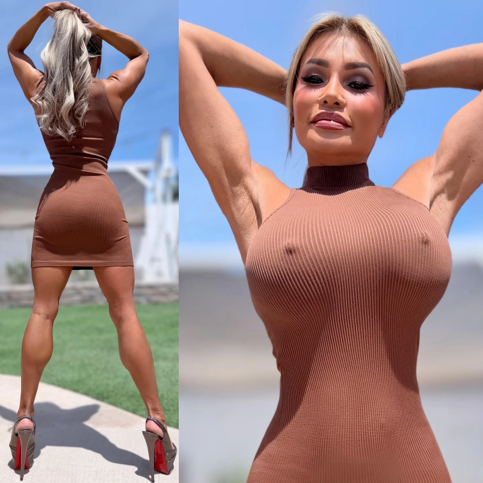 Connie's EXCLUSIVE "SEAMLESS and DELICIOUS ☕MOCHA☕ RIBBED MOCK NECK Mini" Super Stretchy, NOT LINED