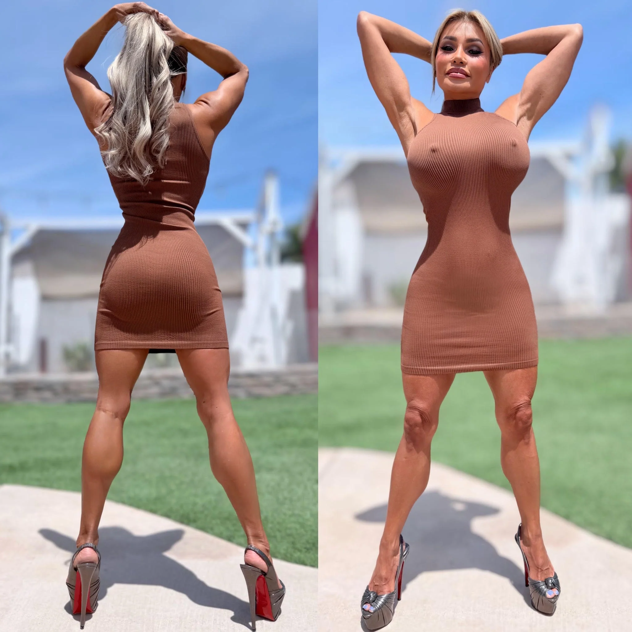 Connie's EXCLUSIVE "SEAMLESS and DELICIOUS ☕MOCHA☕ RIBBED MOCK NECK Mini" Super Stretchy, NOT LINED - Image 5