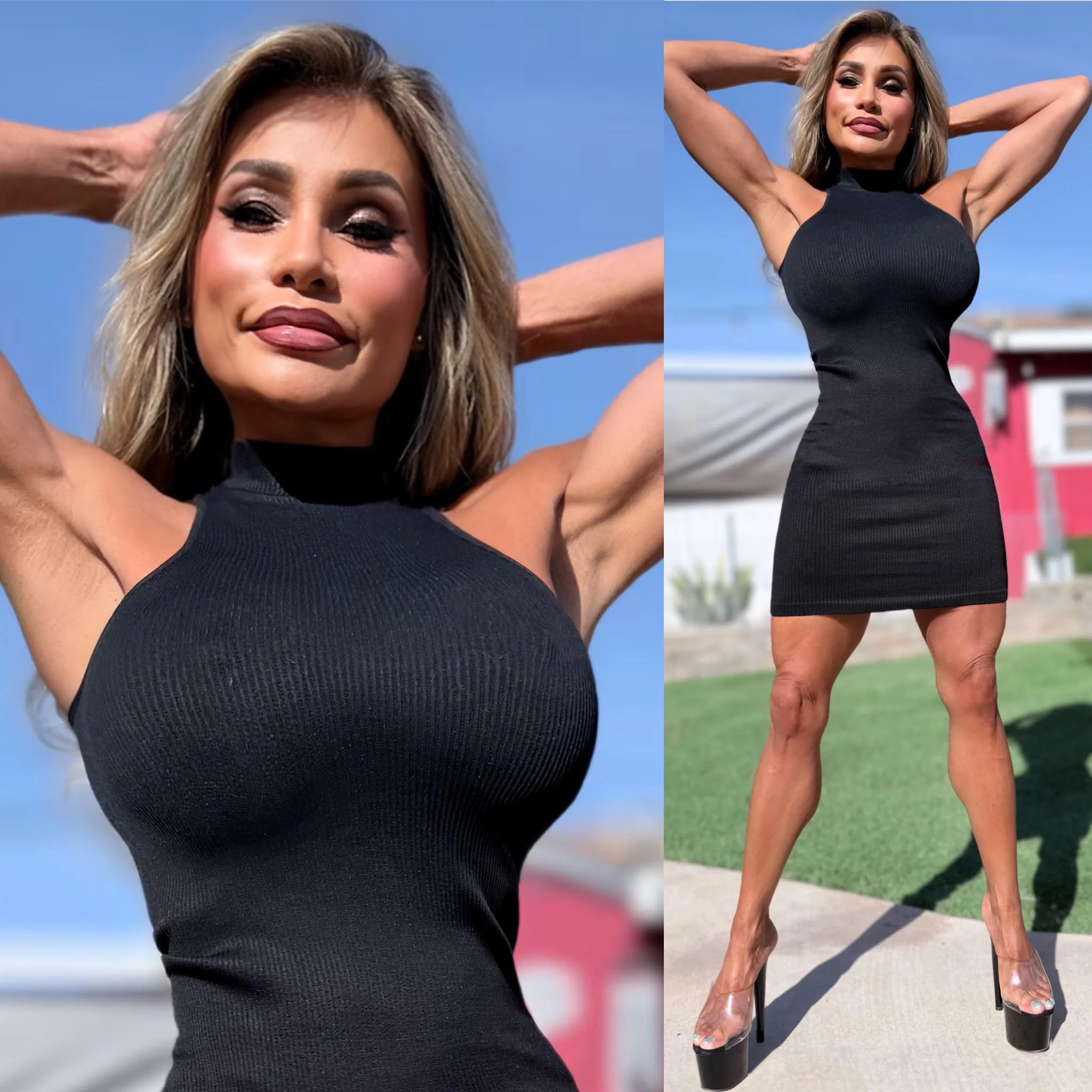 Connie's EXCLUSIVE "SEAMLESS and DELICIOUS BLACK RIBBED MOCK NECK Mini" Super Stretchy, NOT LINED - Image 3