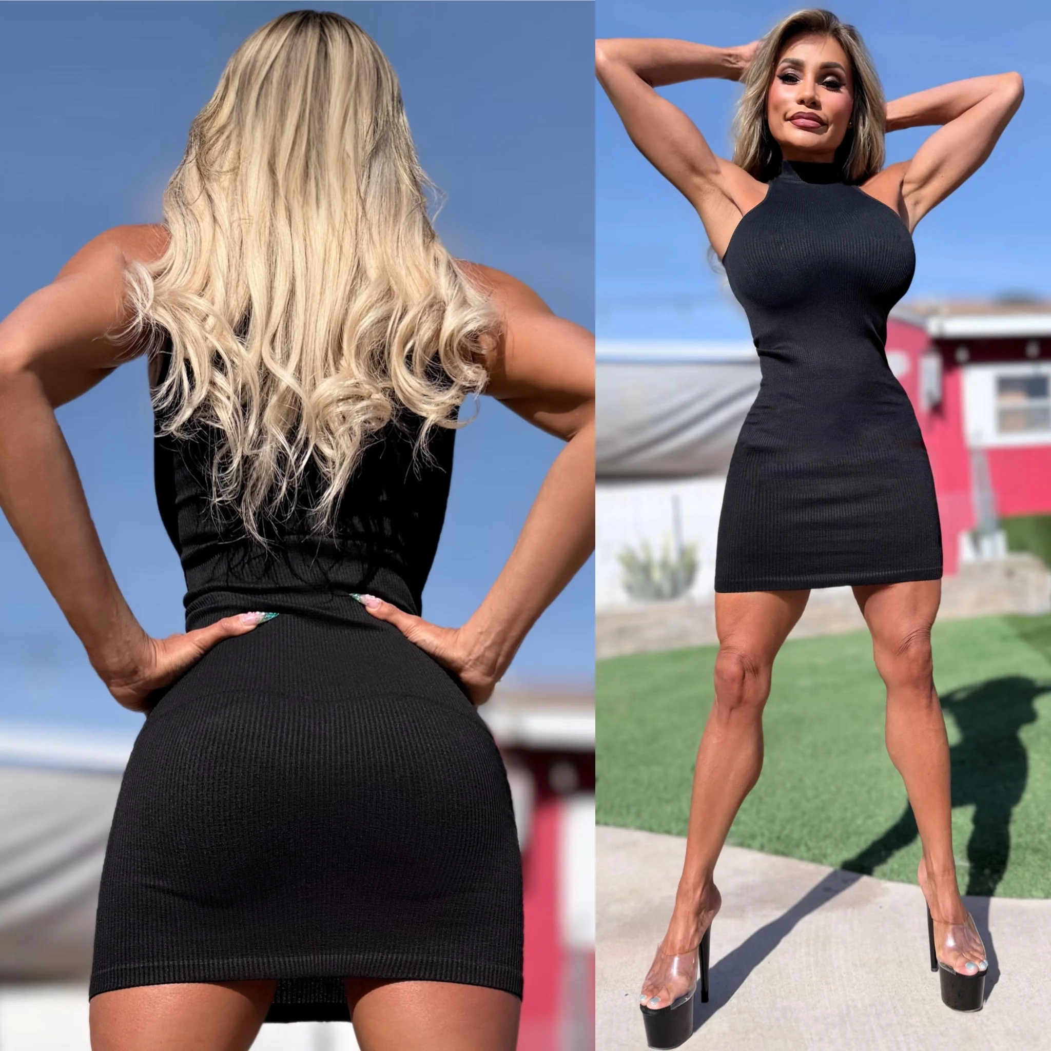 Connie's EXCLUSIVE "SEAMLESS and DELICIOUS BLACK RIBBED MOCK NECK Mini" Super Stretchy, NOT LINED - Image 4