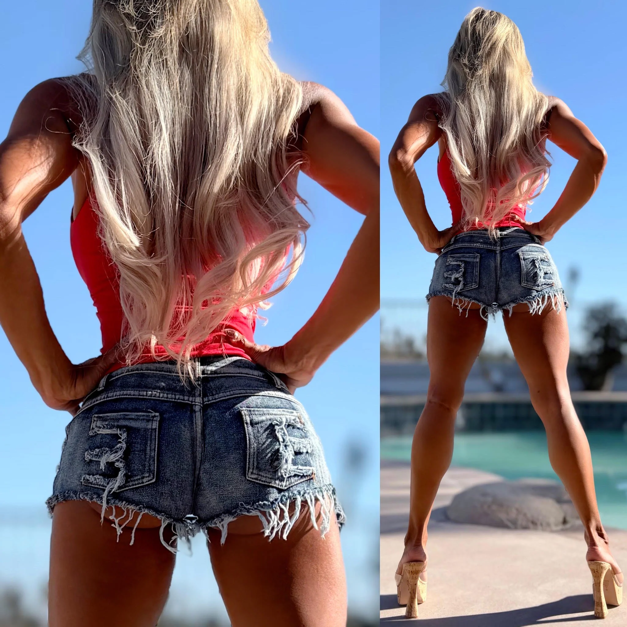 Connie's Exclusive "SEAMLESS and SMOOTH DOUBLE Layer CAMI Top" SMOOTH RED Super Stretch Fit...Made in The USA😍 - Image 3