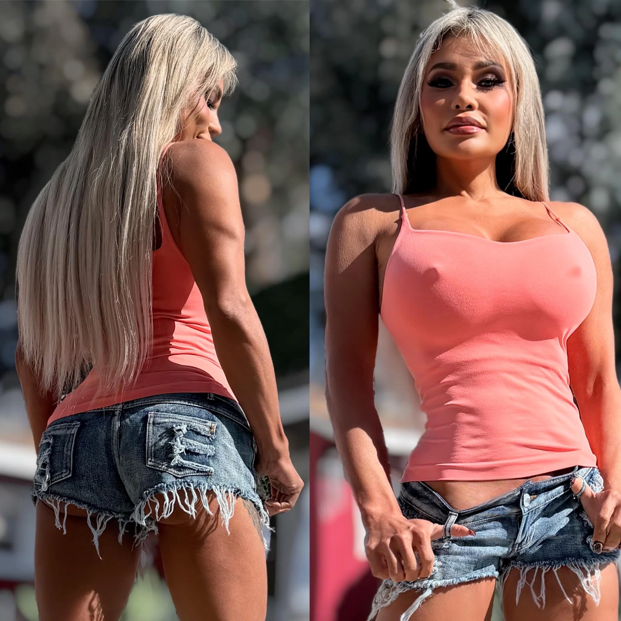 Connie's Exclusive "SEAMLESS and SMOOTH DOUBLE Layer CAMI Top" SMOOTH THAI PEACH Super Stretch Fit...Made in The USA😍 - Image 2