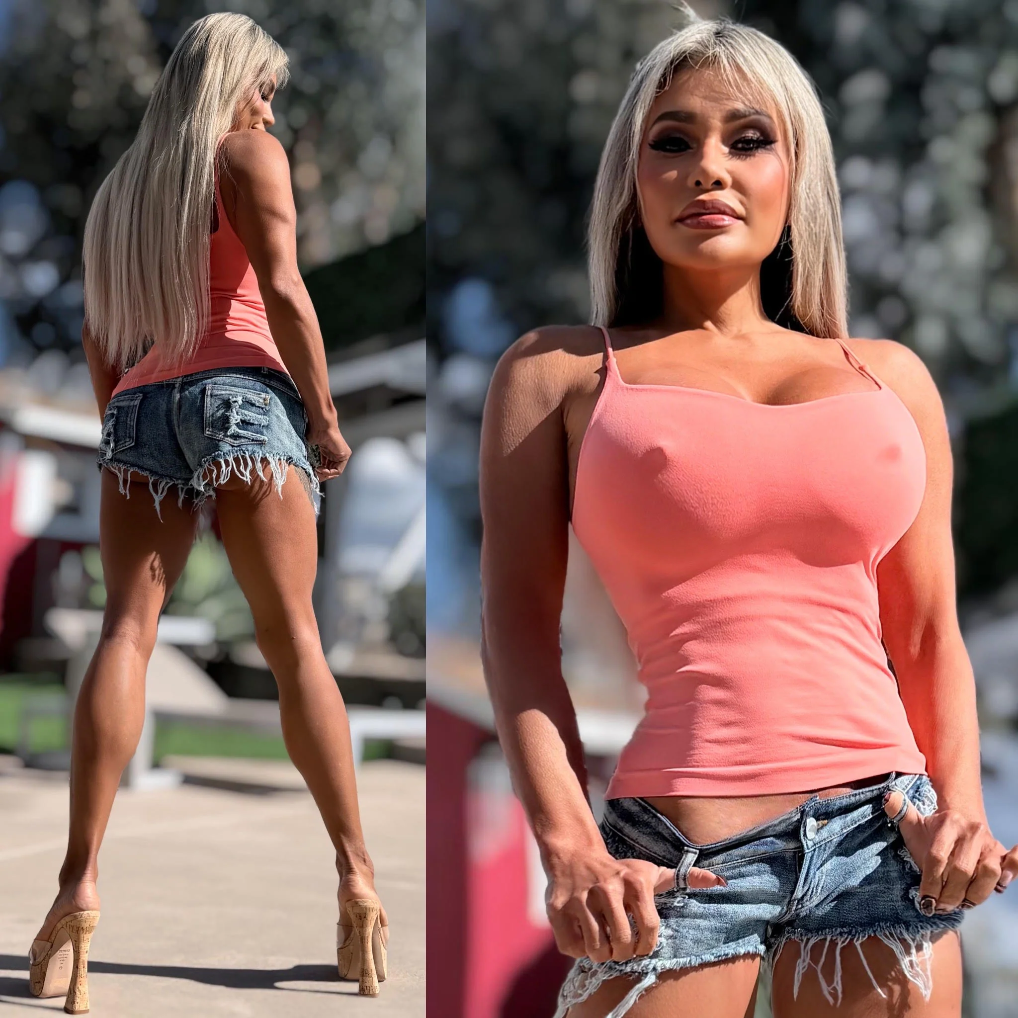 Connie's Exclusive "SEAMLESS and SMOOTH DOUBLE Layer CAMI Top" SMOOTH THAI PEACH Super Stretch Fit...Made in The USA😍 - Image 6