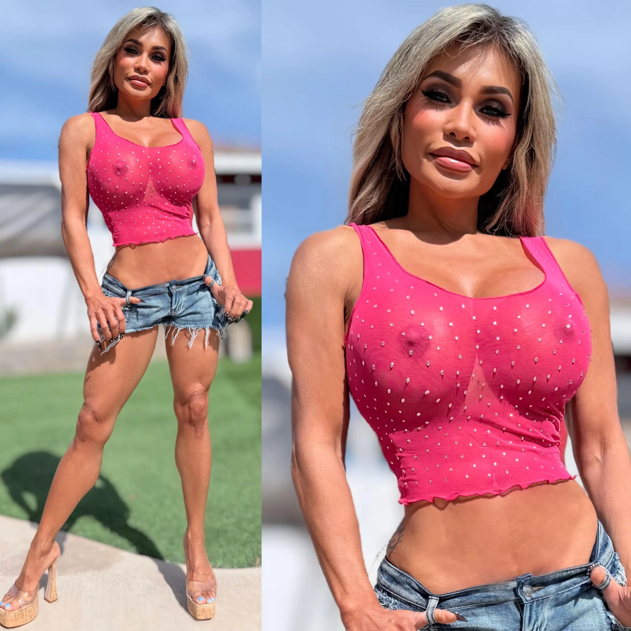 Connie's EXCLUSIVE "Untouchable BAD Girl FRUIT PUNCH 💎RHINESTONE💎 TANK Top" Super Stretchy, Adorned with Rhinestones - Image 3