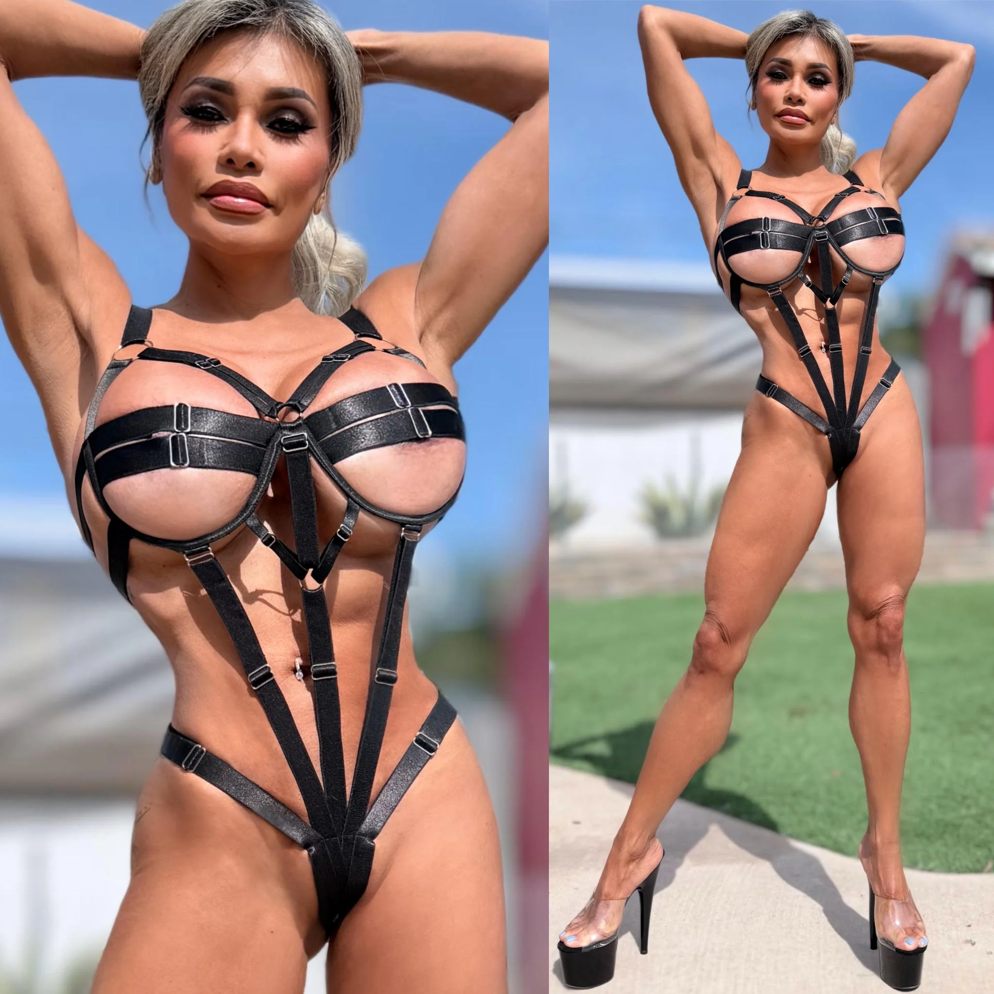 Connie's LIMITED Adults ONLY FULLY ADJUSTABLE "F ME 😈💋😈 BODYSUIT" Adjusts to about any Body type, Lingerie or Club Bodysuit - Image 5