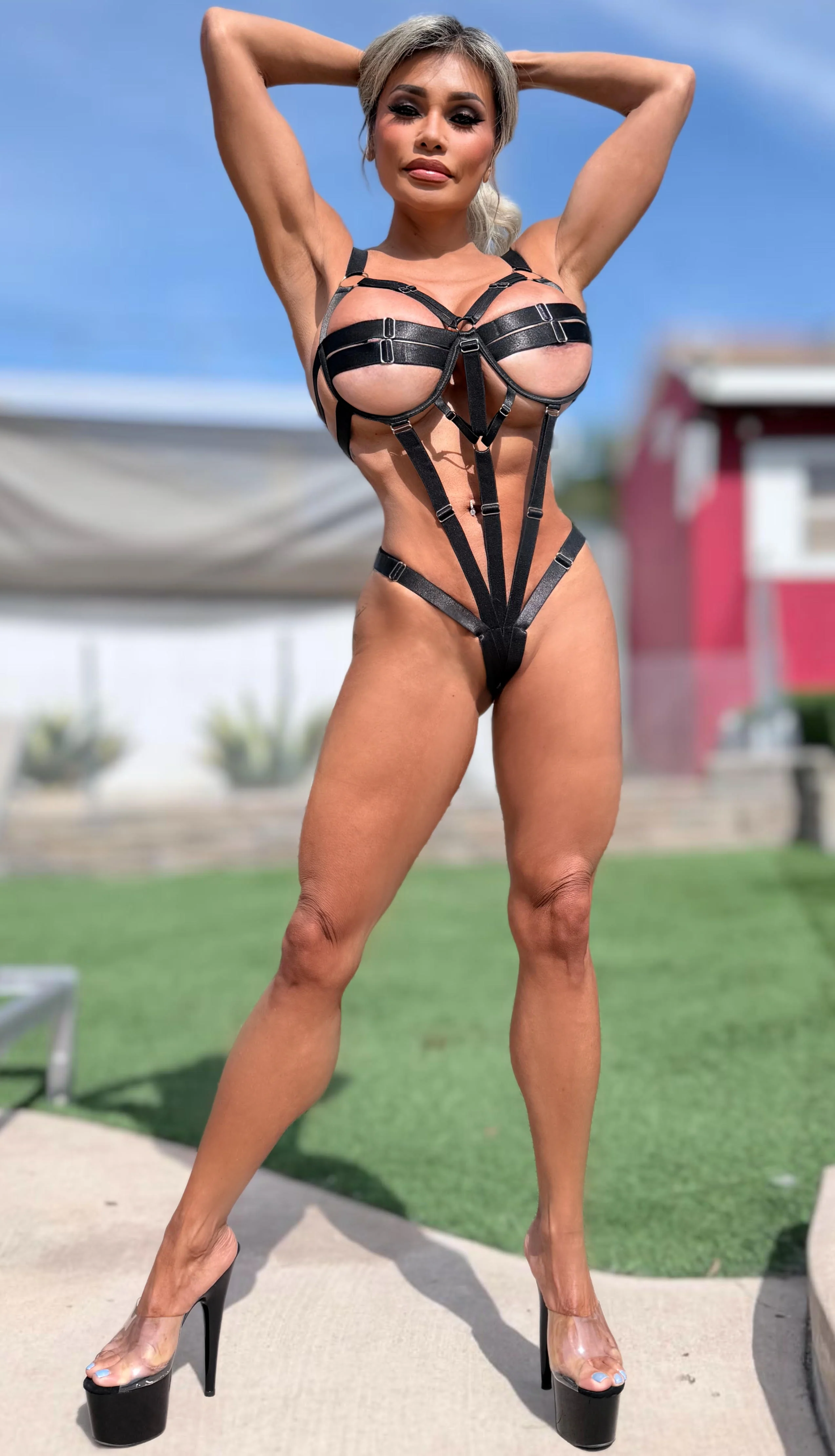 Connie's LIMITED Adults ONLY FULLY ADJUSTABLE "F ME 😈💋😈 BODYSUIT" Adjusts to about any Body type, Lingerie or Club Bodysuit - Image 9