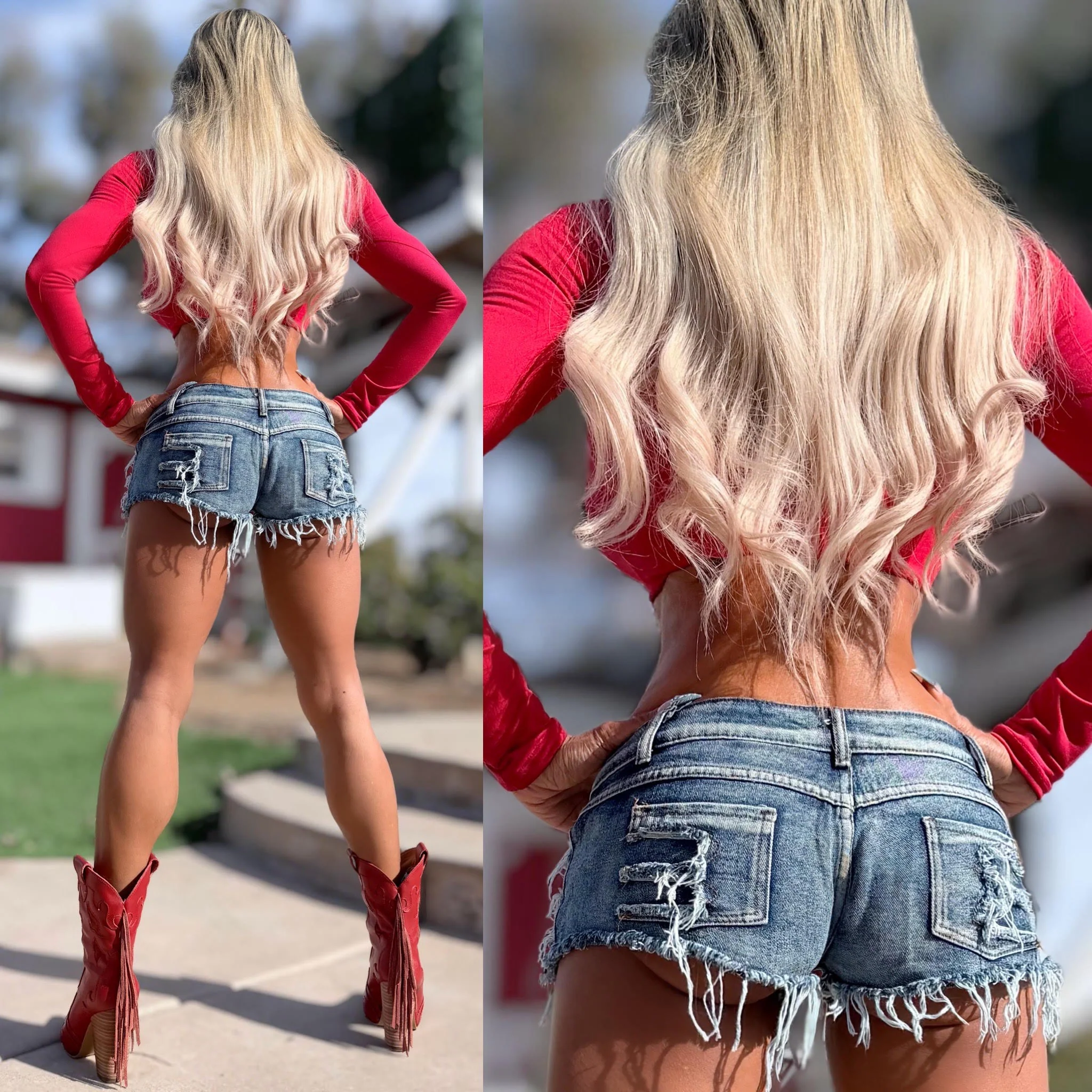 Connie's LIMITED "CROP RED TURTLENECK Crop Top" Signature Double Fabric Support, for Use without a BRA!!! Made in the USA😘 - Image 5