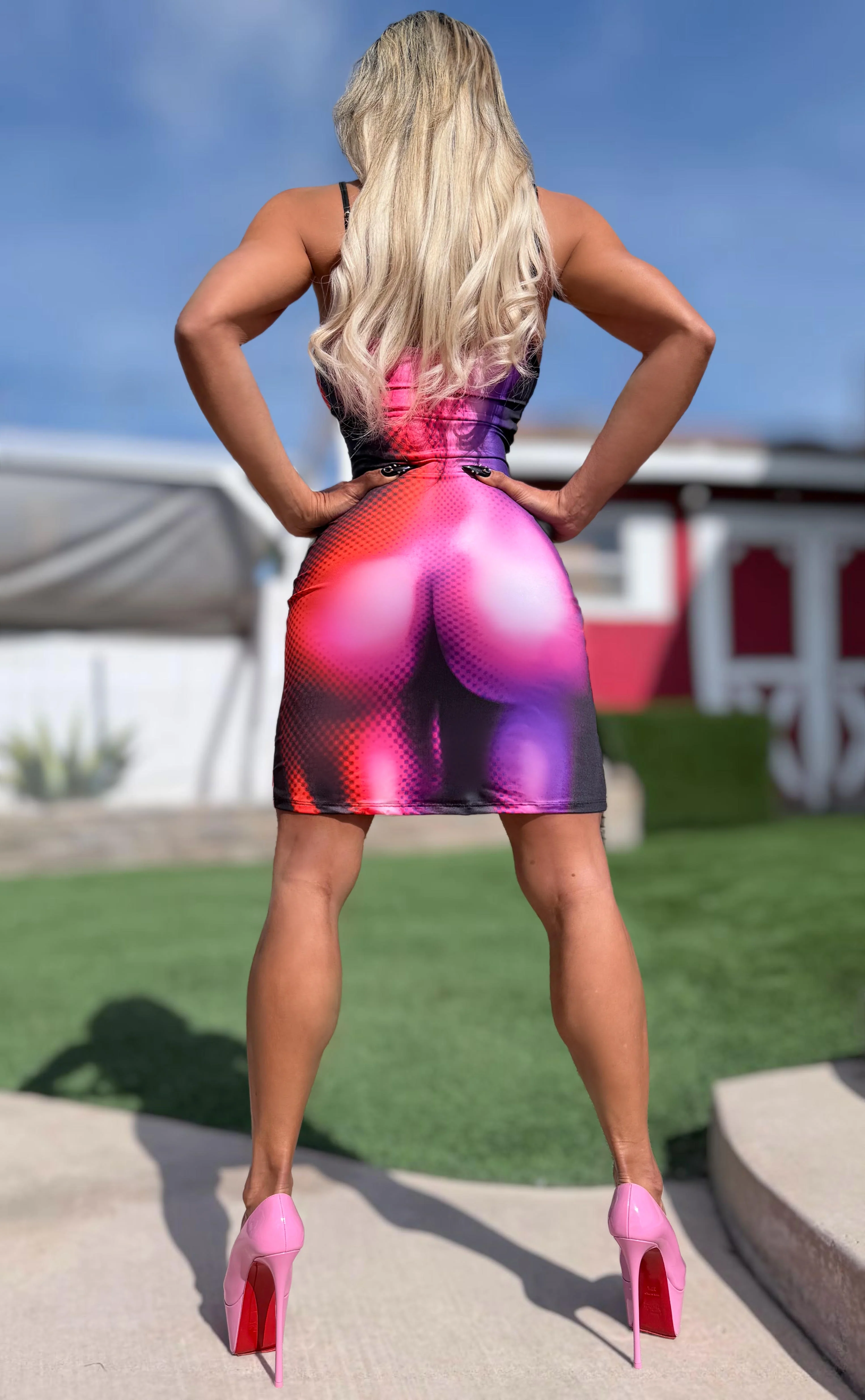 Connie's LIMITED!! "BIONIC PARADISE CITY ILLUSION TANK MINI" SEMI SEE THRU, NOT for the SHY, Full Stretch Fit, Adjustable Shoulder Straps - Image 7
