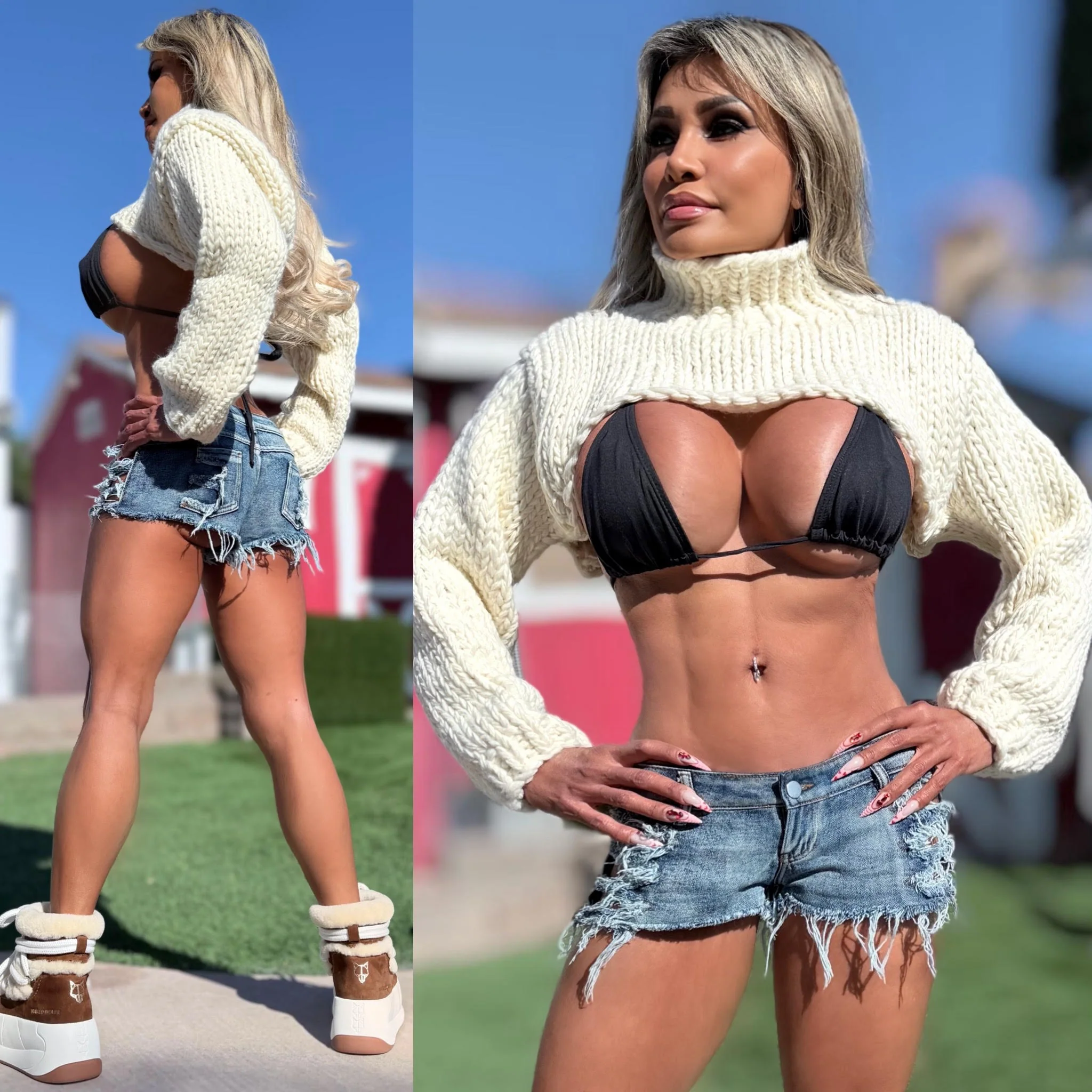 Connie's **LIMITED** "RICH WHITE CROP SWEATER" Wear it with a Cami or small top, and any Kind Jeans
