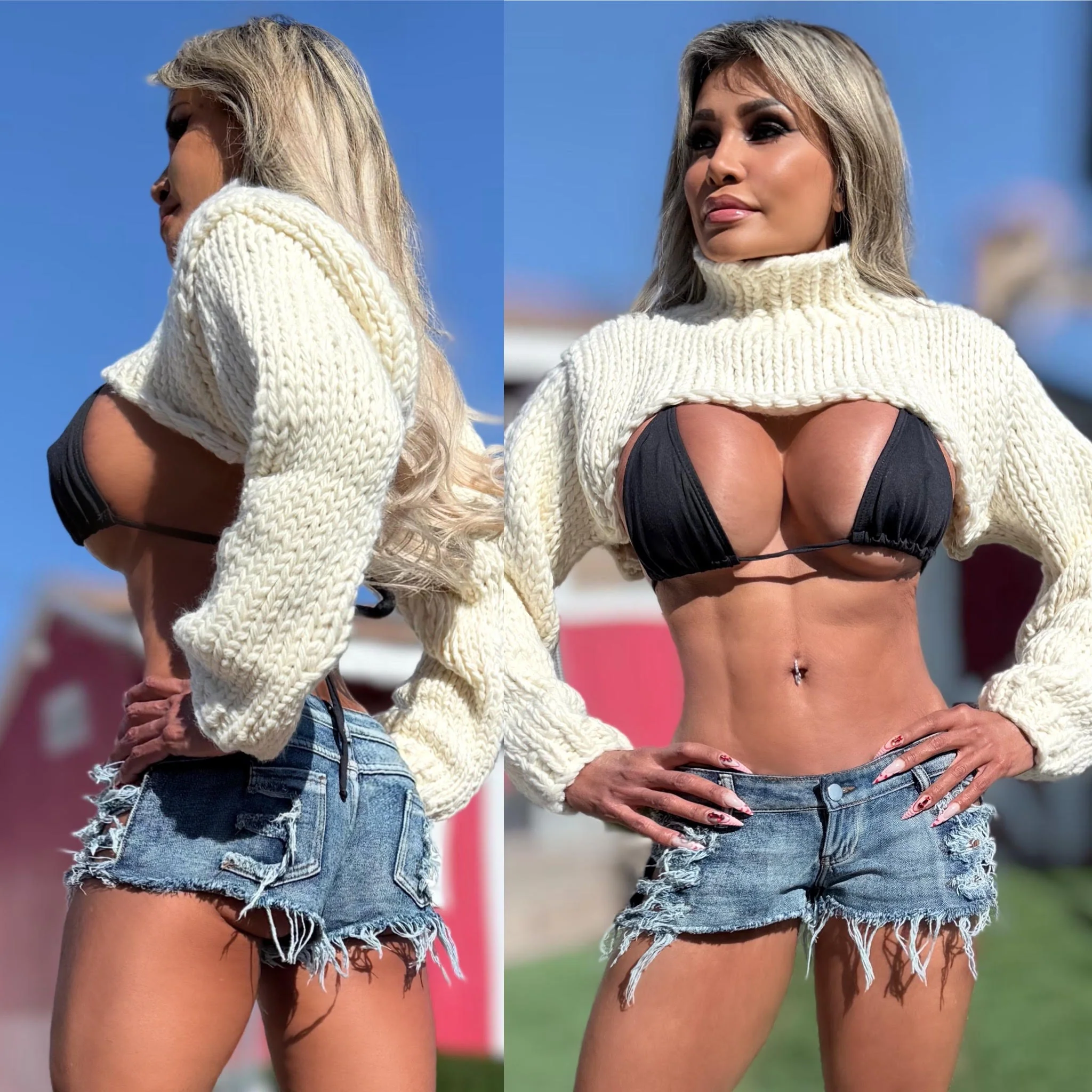Connie's **LIMITED** "RICH WHITE CROP SWEATER" Wear it with a Cami or small top, and any Kind Jeans - Image 2