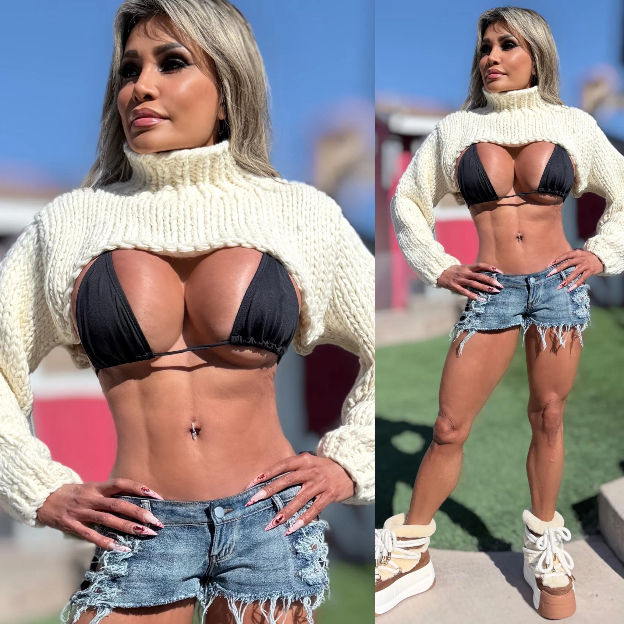 Connie's **LIMITED** "RICH WHITE CROP SWEATER" Wear it with a Cami or small top, and any Kind Jeans - Image 4