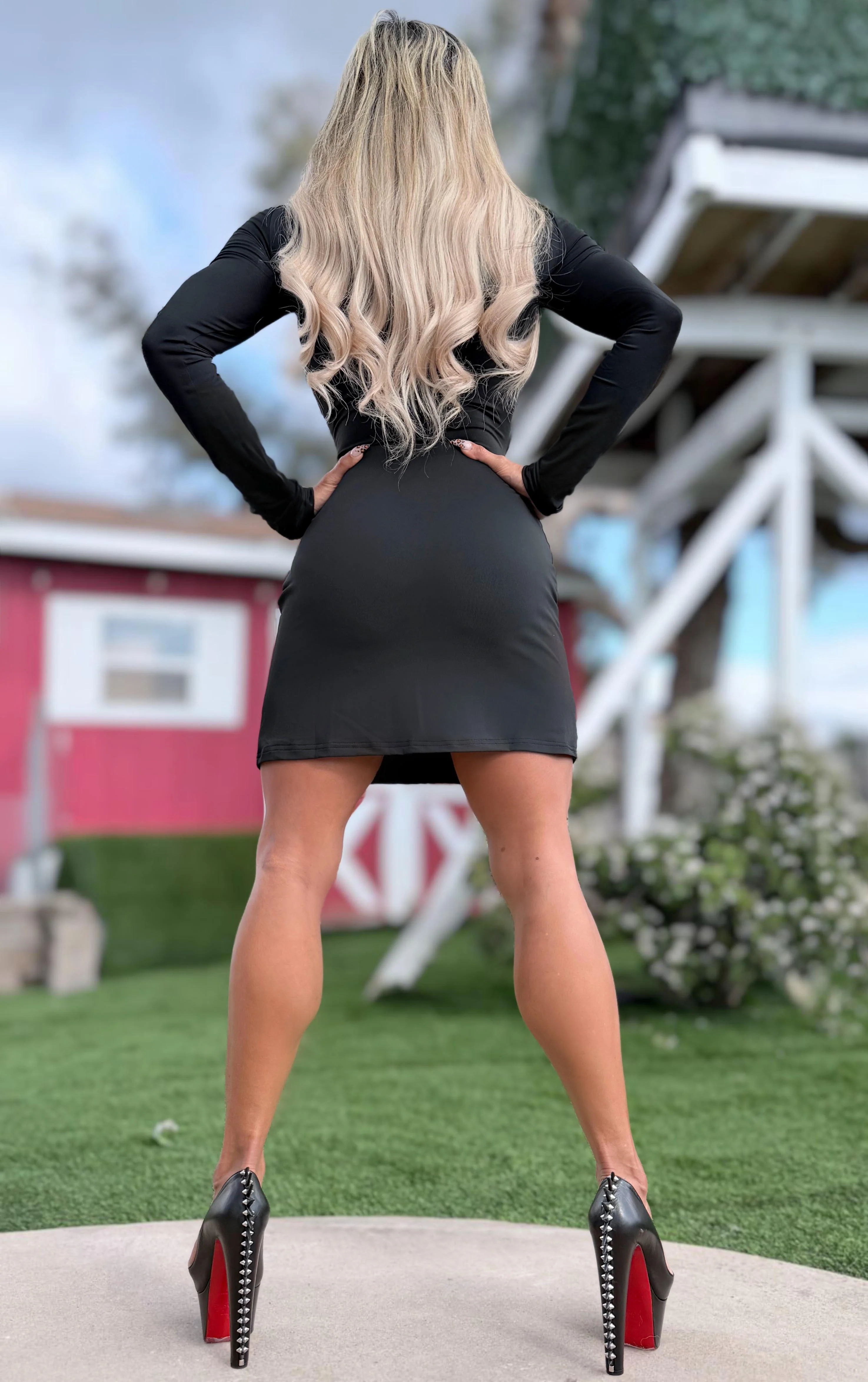 Connie's "OPEN LACE UP CHEST Mini" BLACK & BLACK Trim and adjustable Lace, FULL STRETCH FIT!!! - Image 8