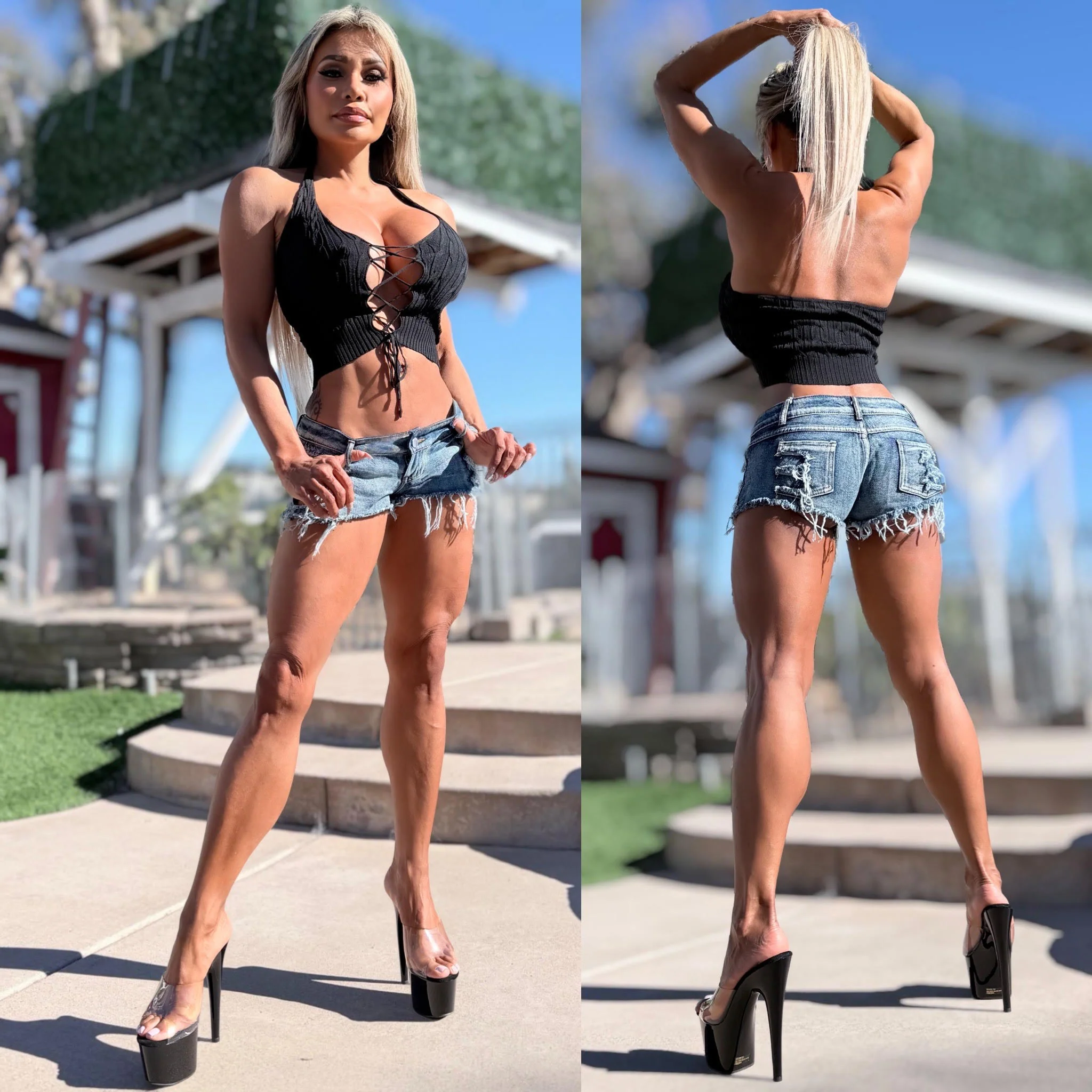 Connie's LIMITED "BLACK CABLE KNIT CORSET Halter Top" With Adjustable Corset tie Chest and Stretch Fit 🥂🥂🥂 - Image 4