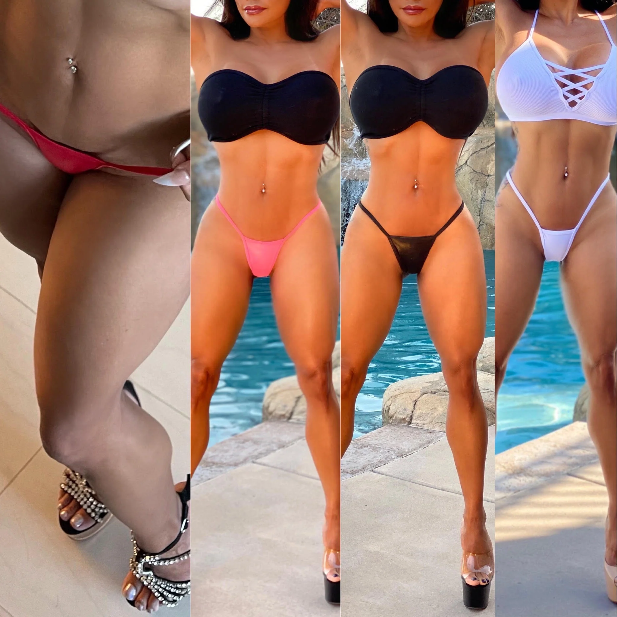 Connie's  4 Pack set " Champagne Room Panties 🥂🍾🍾, RED BLACK WHITE and PINK  ... Thong Panties - Image 4