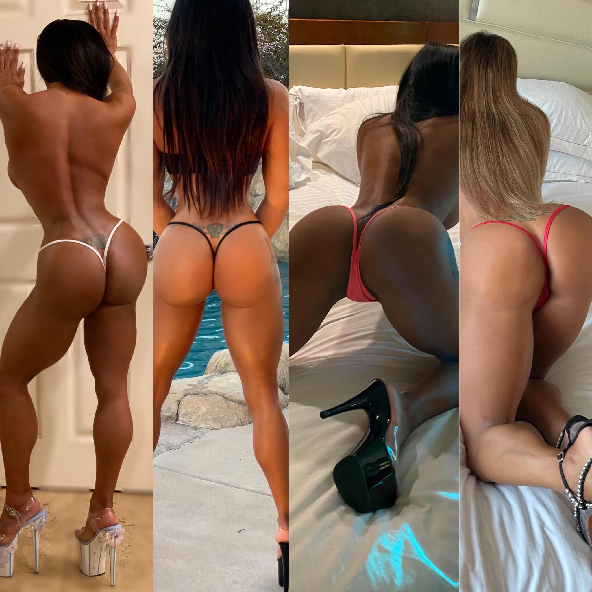 Connie's  4 Pack set " Champagne Room Panties 🥂🍾🍾, RED BLACK WHITE and PINK  ... Thong Panties - Image 5