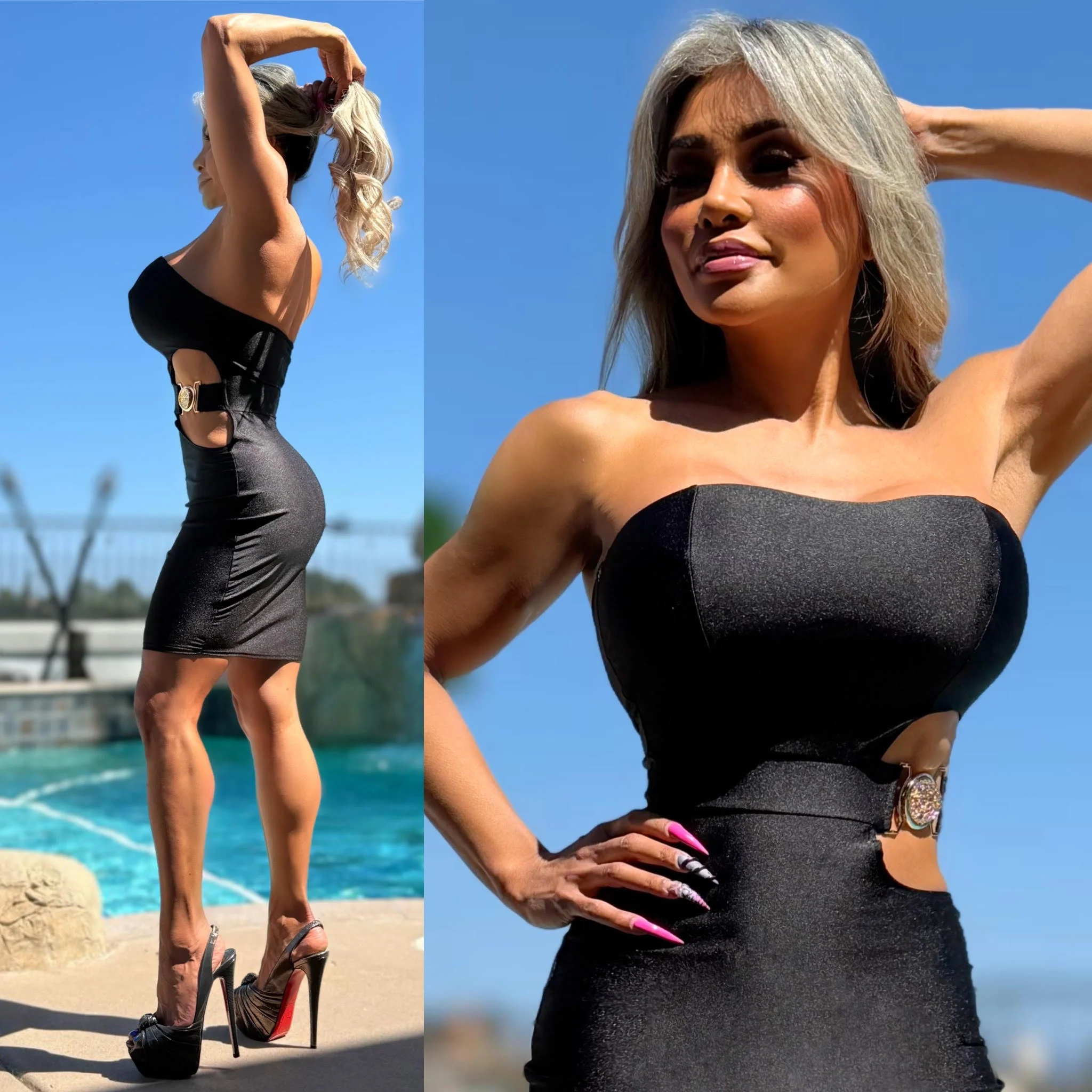 FINAL SALE Connie's "RICH GOLD BUCKLE BLACK ๐ค MINI" Full Stretch Fit, Strapless with a Tailored Stay Put Chest Fit ๐ธ
