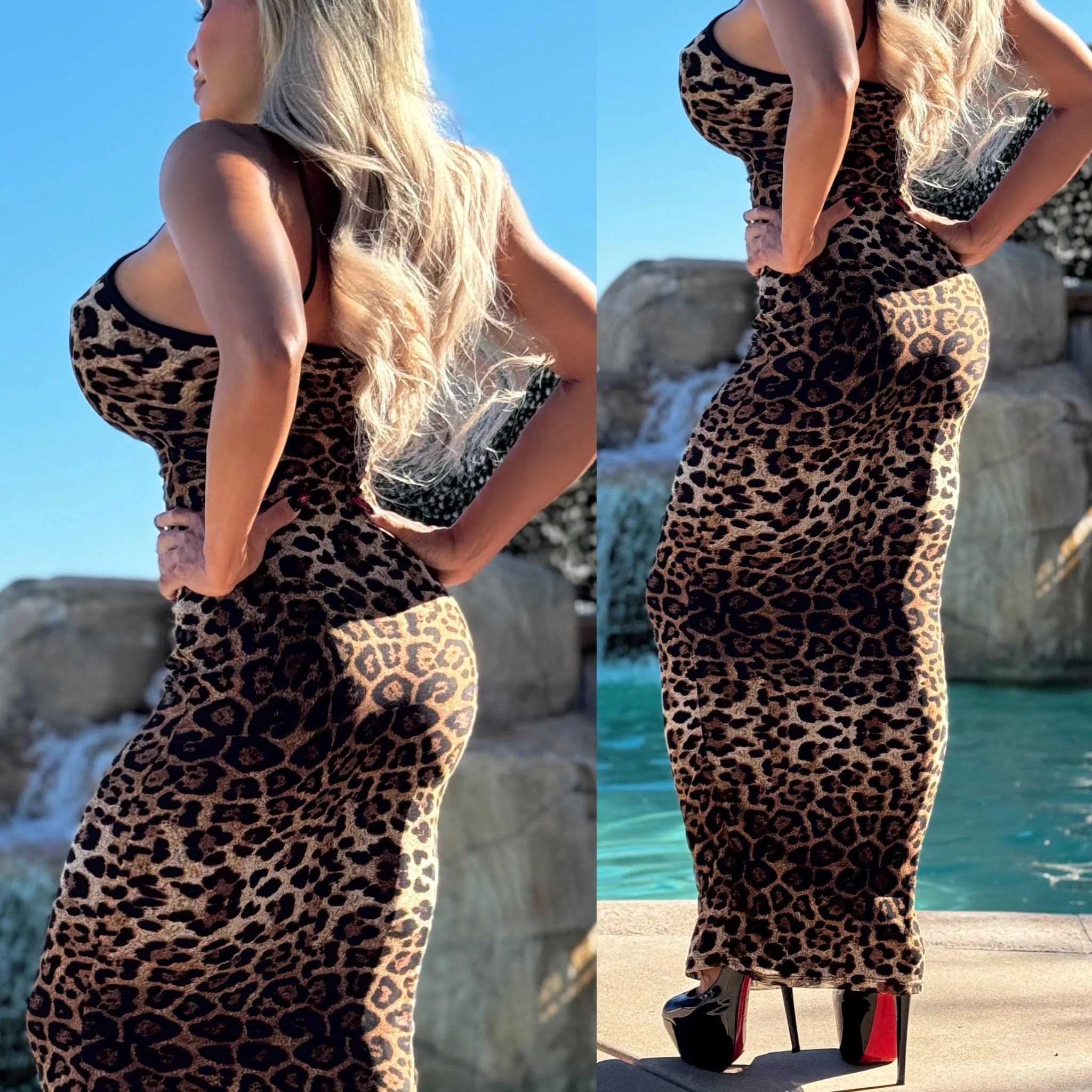 FINAL SALE **LIMITED** Connie's... "PEEP BOOB 😈 LEOPARD MESH MAXI 💋" Stretch LEOPARD Mesh With STRETCH Black Lining - Image 6